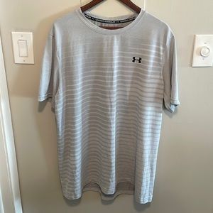 Grey Mens XXL Striped Under Armour T Shirt